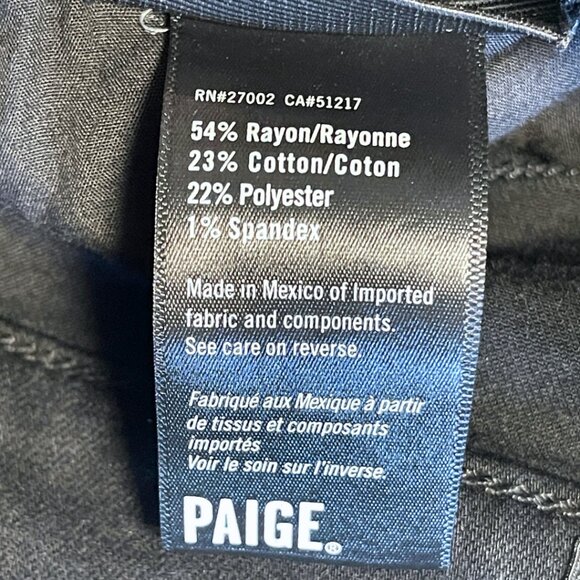 Paige Federal Jeans Mens Size 32 Black Shadow Straight Preppy Stretch Classic - Picture 10 of 16